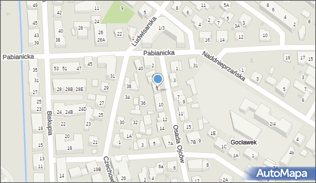 Warszawa, Osada Ojców, 8, mapa Warszawy