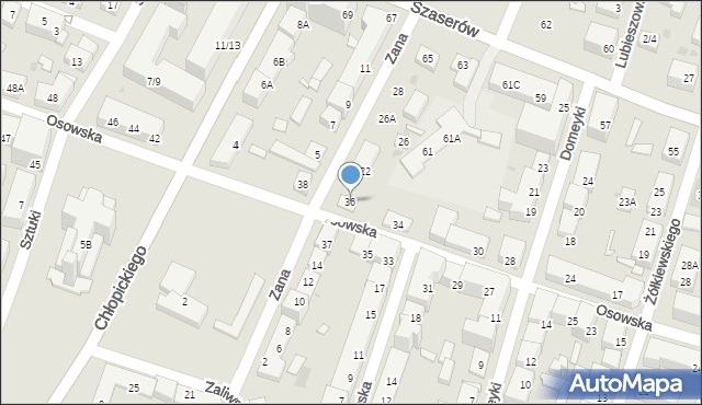 Warszawa, Osowska, 36, mapa Warszawy