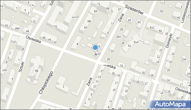 Warszawa, Osowska, 38, mapa Warszawy