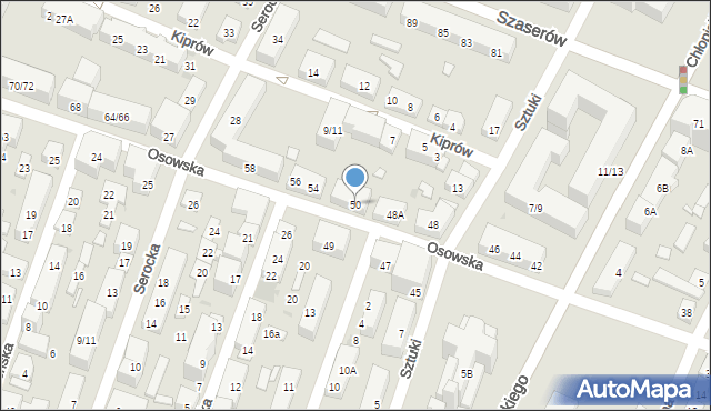 Warszawa, Osowska, 50, mapa Warszawy