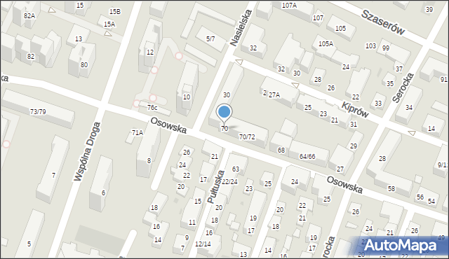 Warszawa, Osowska, 70, mapa Warszawy