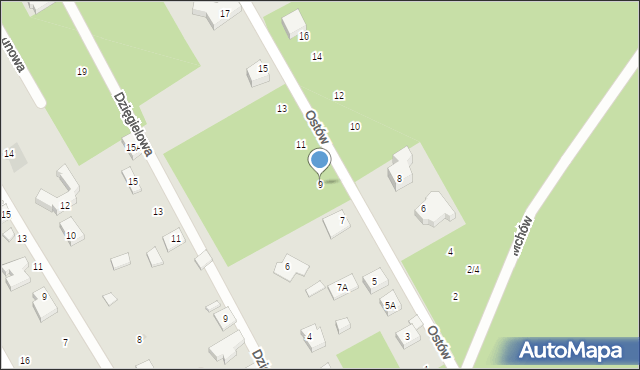 Warszawa, Ostów, 9, mapa Warszawy