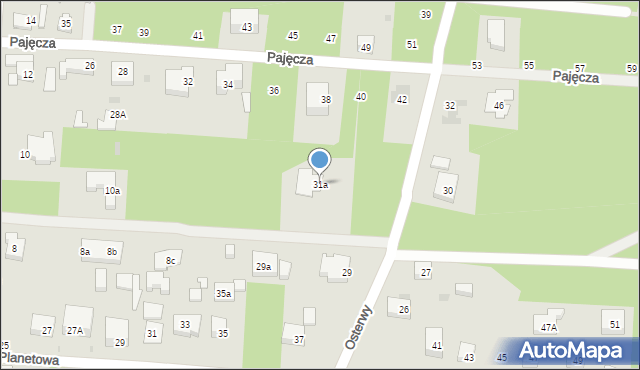 Warszawa, Osterwy Juliusza, 31a, mapa Warszawy