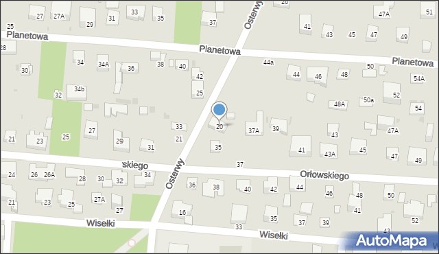 Warszawa, Osterwy Juliusza, 20, mapa Warszawy