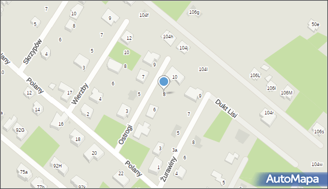 Warszawa, Ostrogi, 8, mapa Warszawy