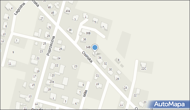 Warszowice, Osińska, 34a, mapa Warszowice