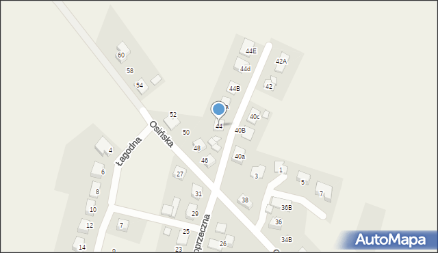 Warszowice, Osińska, 44, mapa Warszowice