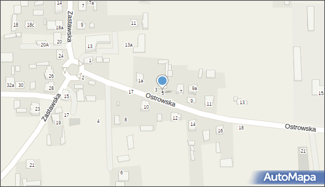 Wąsewo, Ostrowska, 5, mapa Wąsewo