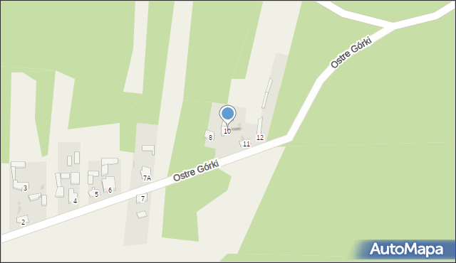 Wąsosz, Ostre Górki, 10, mapa Wąsosz
