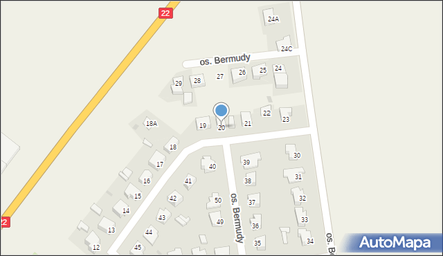 Wawrów, Osiedle Bermudy, 20, mapa Wawrów