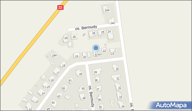 Wawrów, Osiedle Bermudy, 21, mapa Wawrów