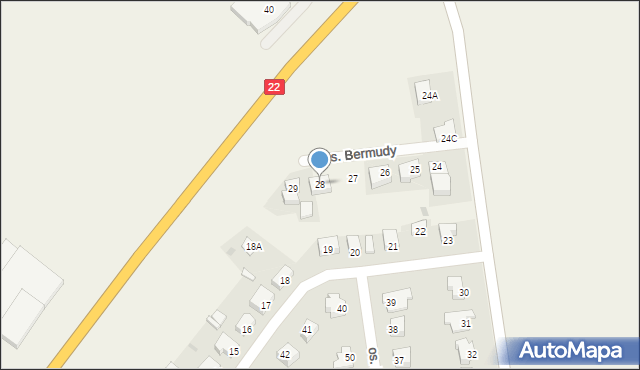 Wawrów, Osiedle Bermudy, 28, mapa Wawrów