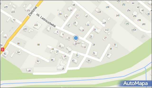 Węgierska Górka, Osiedle Leśniczówka, 10, mapa Węgierska Górka