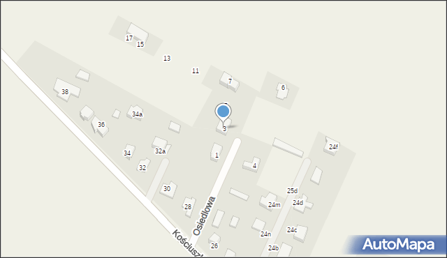 Węgry, Osiedlowa, 3, mapa Węgry