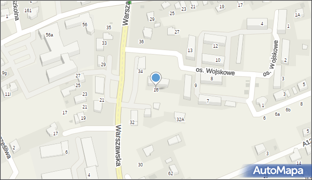 Węgrzce, Osiedle Wojskowe, 16, mapa Węgrzce