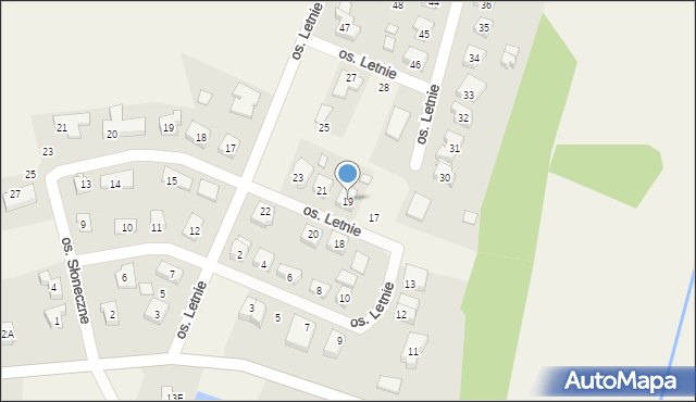 Wełnica, Osiedle Letnie, 19, mapa Wełnica