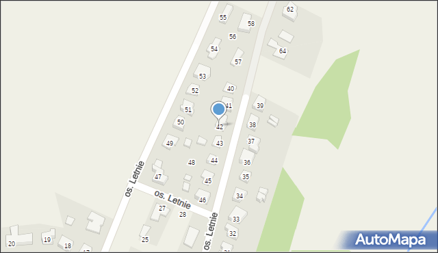 Wełnica, Osiedle Letnie, 42, mapa Wełnica