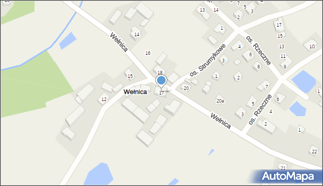 Wełnica, Osiedle Wodniaków, 17, mapa Wełnica