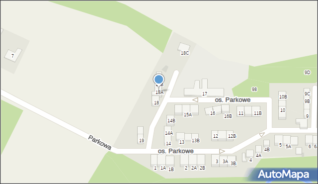 Wiązowna, Osiedle Parkowe, 18A, mapa Wiązowna