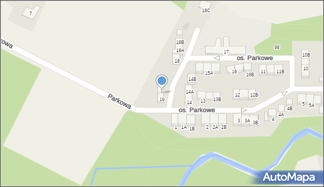 Wiązowna, Osiedle Parkowe, 19A, mapa Wiązowna