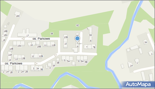 Wiązowna, Osiedle Parkowe, 9A, mapa Wiązowna
