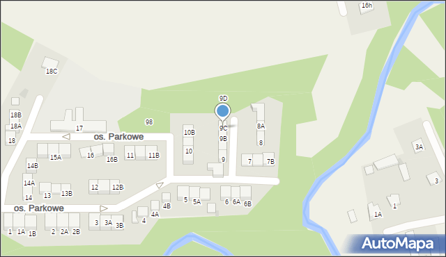 Wiązowna, Osiedle Parkowe, 9C, mapa Wiązowna