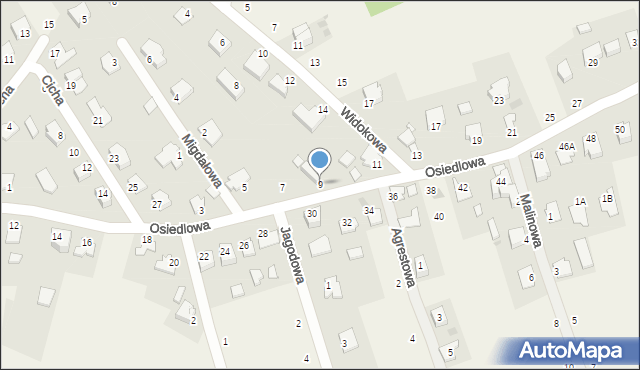 Widna Góra, Osiedlowa, 9, mapa Widna Góra