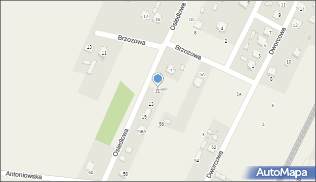 Widzów, Osiedlowa, 11, mapa Widzów