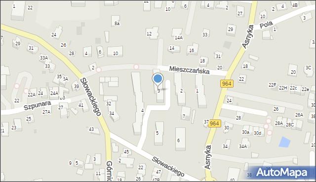 Wieliczka, Osiedle Asnyka Adama, 3, mapa Wieliczka