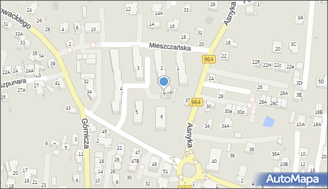 Wieliczka, Osiedle Asnyka Adama, 7, mapa Wieliczka