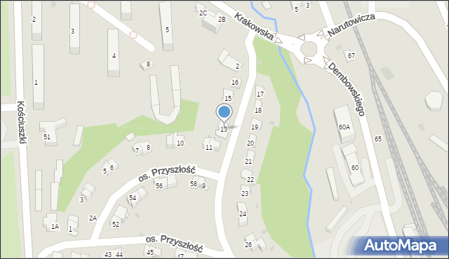 Wieliczka, Osiedle Przyszłość, 13, mapa Wieliczka