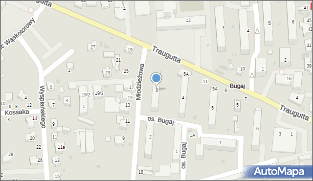 Wieluń, Osiedle Bugaj, 3, mapa Wieluń
