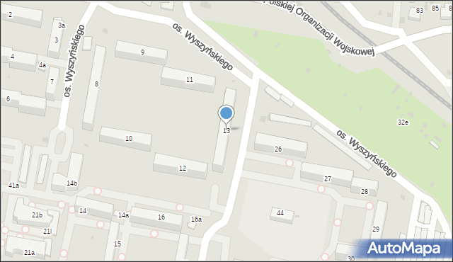 Wieluń, Osiedle Wyszyńskiego Stefana, ks. kard., 13, mapa Wieluń