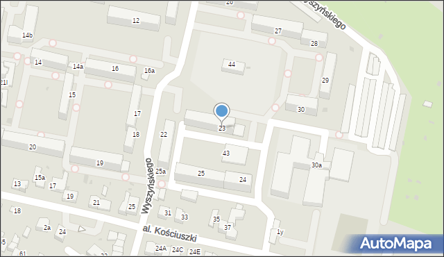 Wieluń, Osiedle Wyszyńskiego Stefana, ks. kard., 23, mapa Wieluń