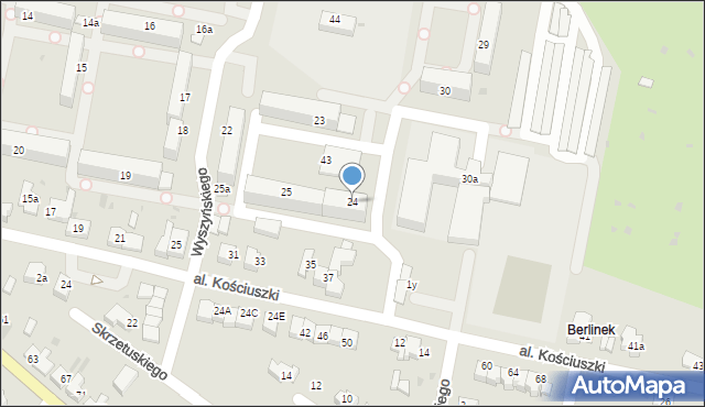 Wieluń, Osiedle Wyszyńskiego Stefana, ks. kard., 24, mapa Wieluń