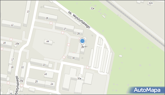 Wieluń, Osiedle Wyszyńskiego Stefana, ks. kard., 29, mapa Wieluń