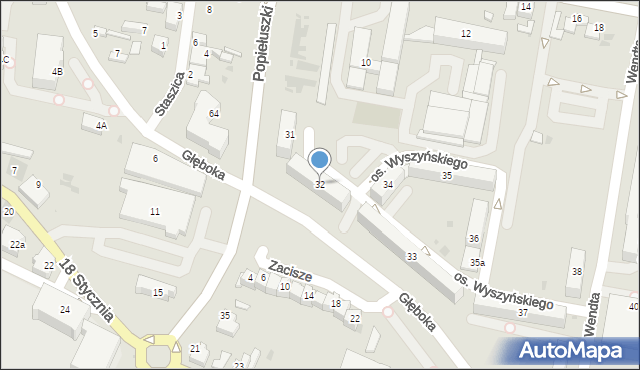 Wieluń, Osiedle Wyszyńskiego Stefana, ks. kard., 32, mapa Wieluń