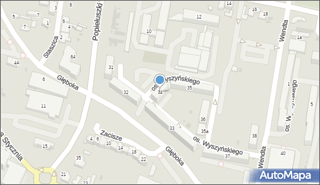 Wieluń, Osiedle Wyszyńskiego Stefana, ks. kard., 34, mapa Wieluń
