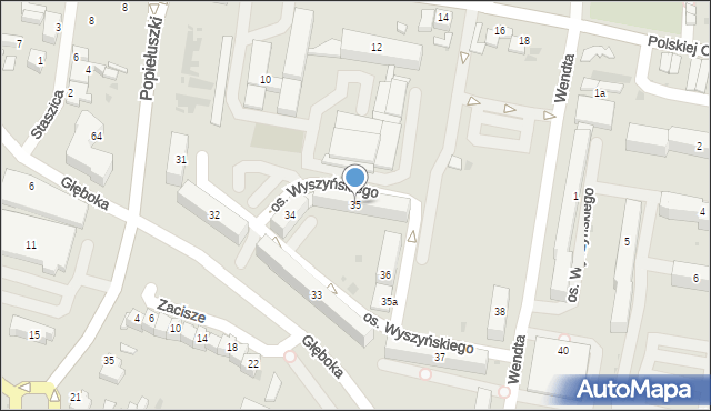 Wieluń, Osiedle Wyszyńskiego Stefana, ks. kard., 35, mapa Wieluń
