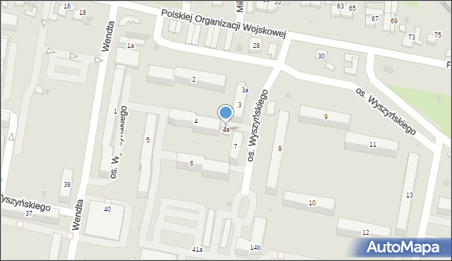 Wieluń, Osiedle Wyszyńskiego Stefana, ks. kard., 4a, mapa Wieluń