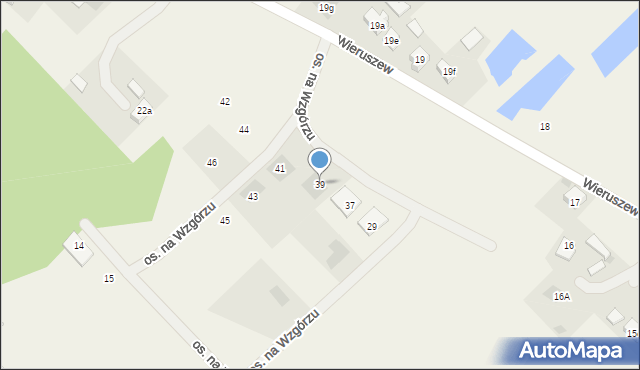 Wieruszew, Osiedle na Wzgórzu, 39, mapa Wieruszew