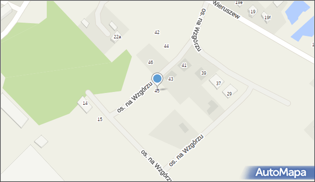 Wieruszew, Osiedle na Wzgórzu, 45, mapa Wieruszew