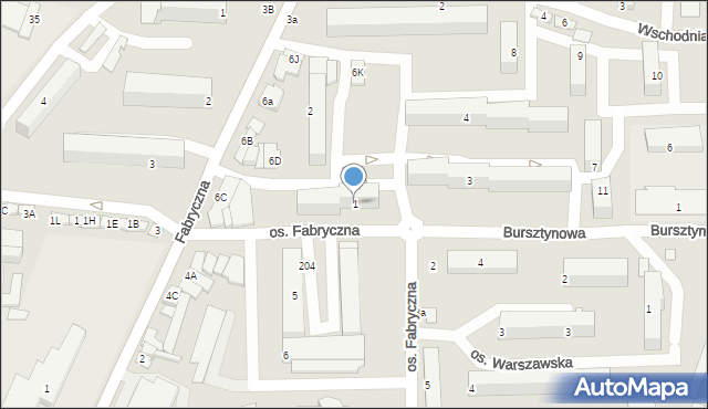 Wieruszów, Osiedle Fabryczna, 1, mapa Wieruszów