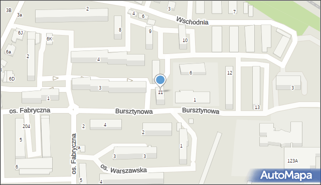 Wieruszów, Osiedle Fabryczna, 11, mapa Wieruszów