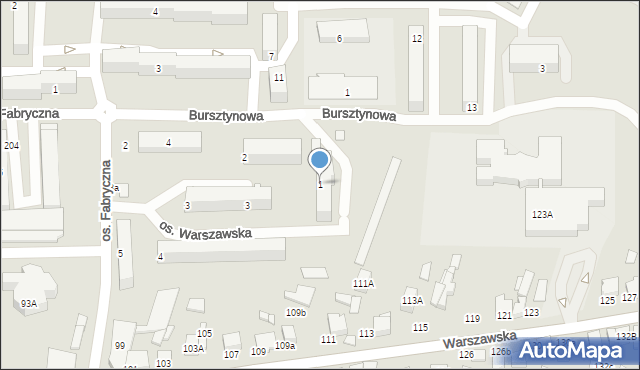 Wieruszów, Osiedle Warszawska, 1, mapa Wieruszów