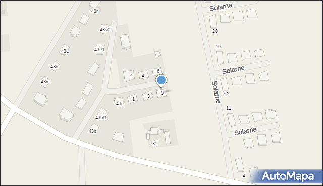 Wierzbiczany, Osiedle Skandynawskie, 5, mapa Wierzbiczany