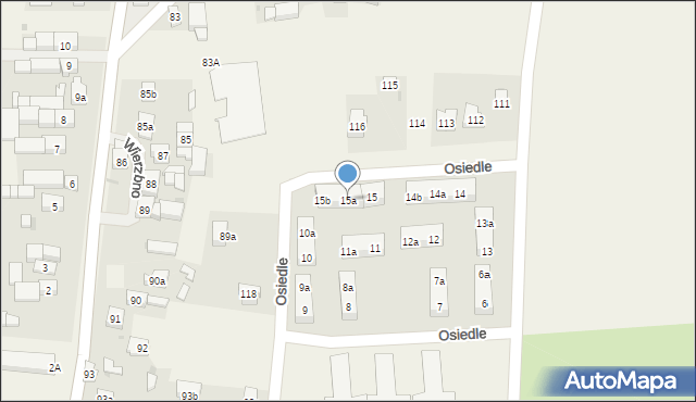 Wierzbno, Osiedle, 15a, mapa Wierzbno
