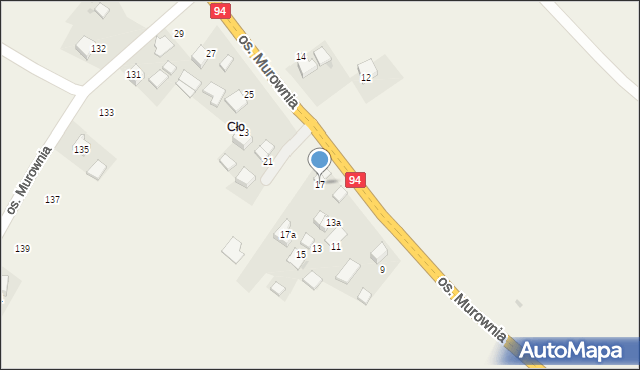 Wierzchowie, Osiedle Murownia, 17, mapa Wierzchowie