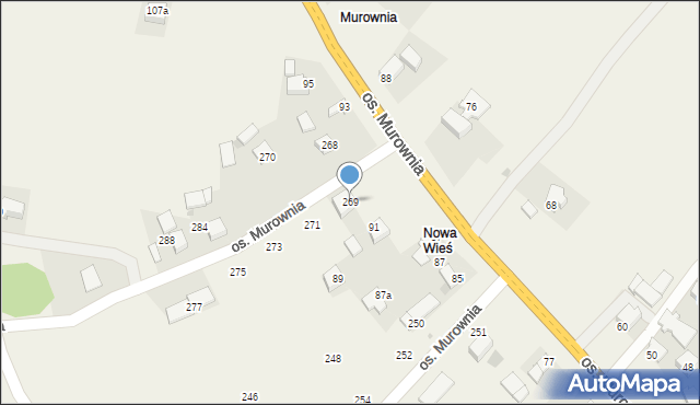 Wierzchowie, Osiedle Murownia, 269, mapa Wierzchowie