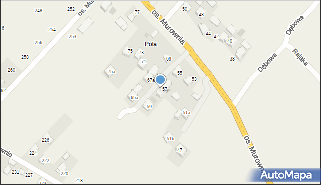 Wierzchowie, Osiedle Murownia, 57b, mapa Wierzchowie